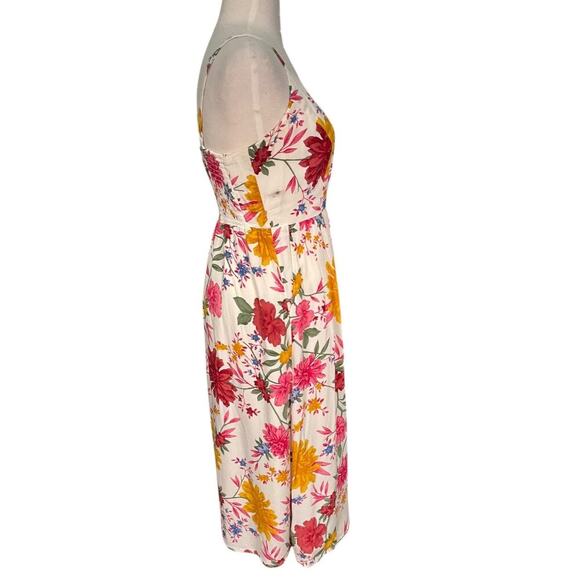 Old Navy Floral Printed Fit & Flare Cami Midi Dress White Floral Size Medium - Picture 6 of 13